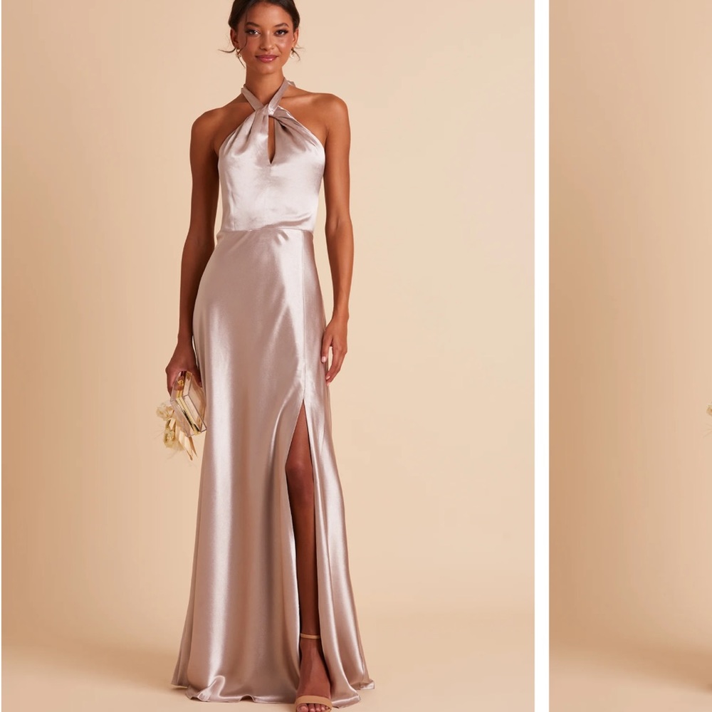 Birdy Grey MONICA Satin Taupe bridesmaids dress
